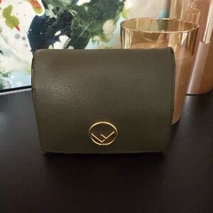 Fendi Olive Green Leather Women's Wallet / Includes C.O.A
